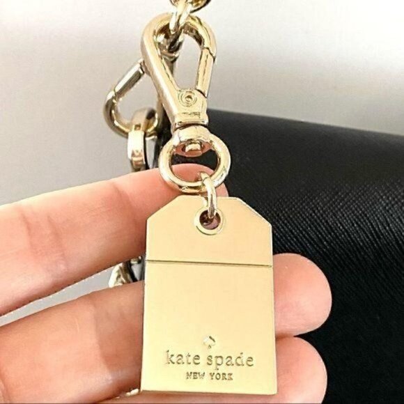 Kate Spade Black & Gold Cameron Convertible Crossbody Bag +upgraded Chain & tag - Picture 7 of 16